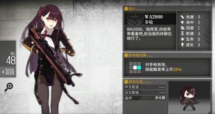 少女前线wa2000值得练吗